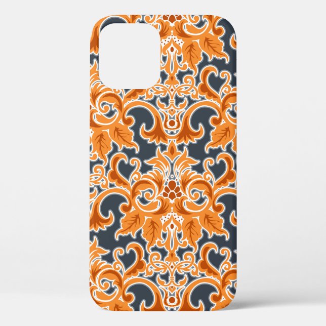 Gelbe blaue Ornament Nahtloser Hintergrund Pattern Case-Mate iPhone Hülle (Rückseite)