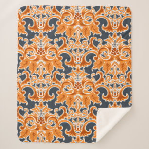 Gelbe blaue Ornament Nahtloser Hintergrund Pattern Sherpadecke