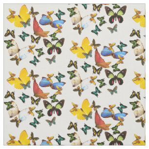 Gelbe blaue Schmetterlinge Druckmuster Stoff