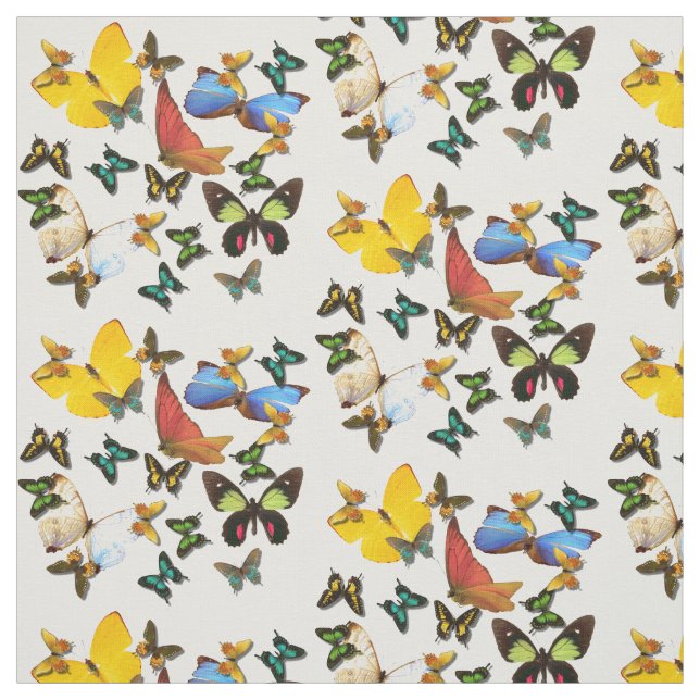 Gelbe blaue Schmetterlinge Druckmuster Stoff (Muster)