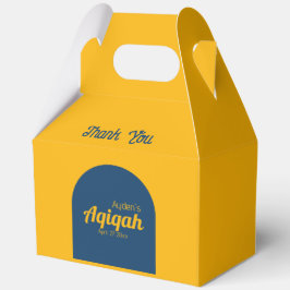 Gelbe blaue Solid-Farbe Schlicht, Aqiqah Babydusch Geschenkschachtel