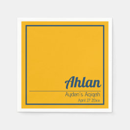 Gelbe blaue Solid-Farbe Schlicht, Aqiqah Babydusch Serviette