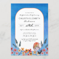 Gelbe blaue Wildblumen Aquarellfarben Abschluss