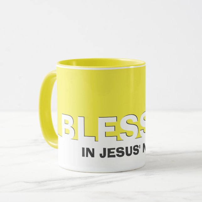 Gelbe BLESSEE Christlich Tasse (Vorderseite Links)