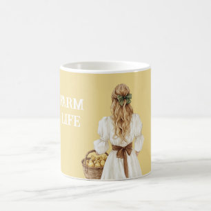 Gelbe Blonde Körbchen mit Küken (Hühner) Kaffeetasse