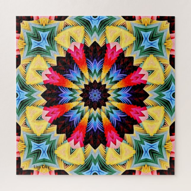 Gelbe Blume Abstrakt Jigsaw Puzzle (Vertikal)