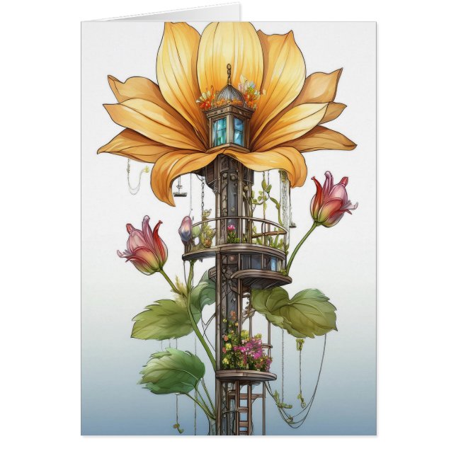 Gelbe Blume Adresswechsel-Karte (Vorne)