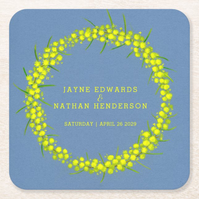 Gelbe Blume Aquarellkunst Untersetzer (Vorderseite)