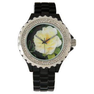 Gelbe Blume Armbanduhr