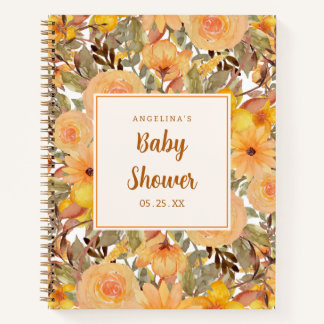 Gelbe Blume Babydusche Geschenkliste Notizbuch