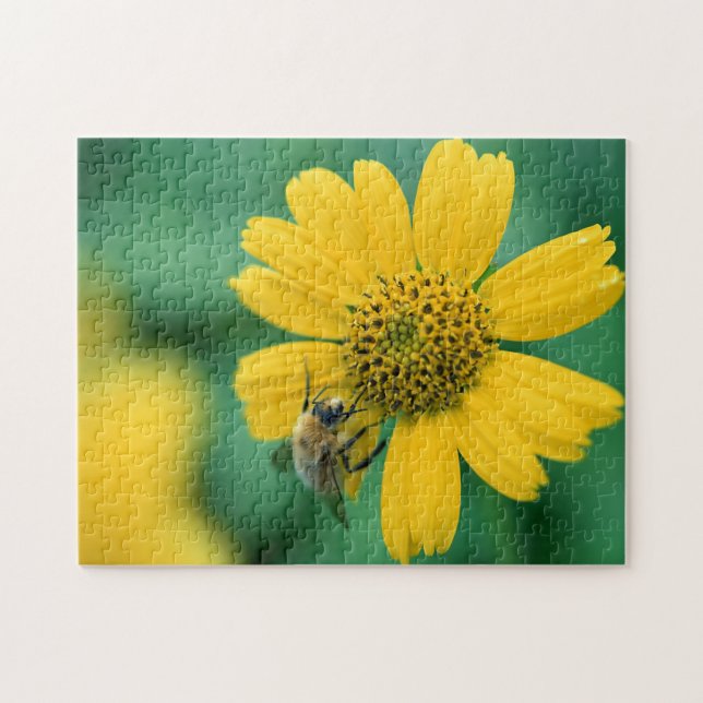 Gelbe Blume/Bienenpuzzle Puzzle (Horizontal)