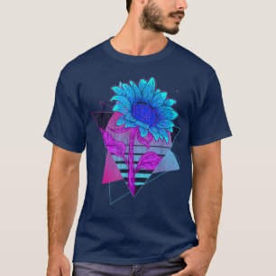 Gelbe Blume Blossom Synthwave Retro Vaporwave Su T-Shirt