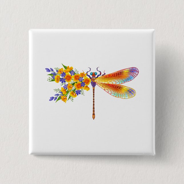 Gelbe Blume Button (Vorderseite)