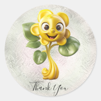 Gelbe Blume Danke Aufkleber