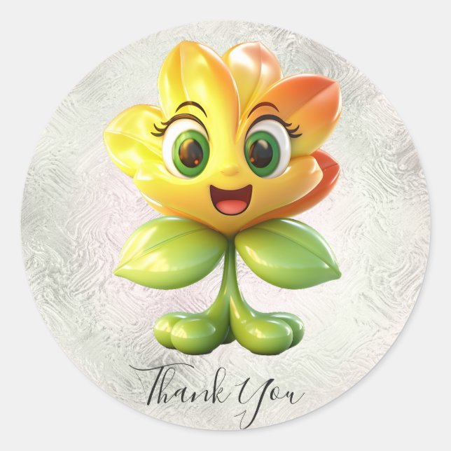 Gelbe Blume Danke, dass du Sticker hast (Vorderseite)