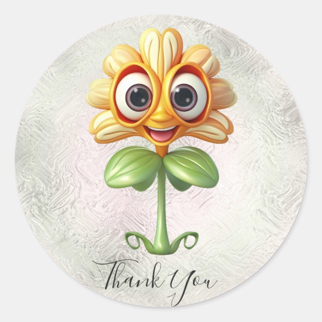 Gelbe Blume Danke, dass du Sticker hast (Vorderseite)