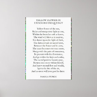Gelbe Blume des Gedicht "Erweiterte Frequenzen" Leinwanddruck