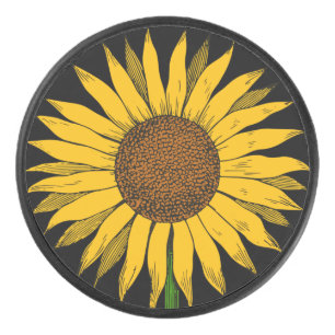 Gelbe Blume Eishockey Puck