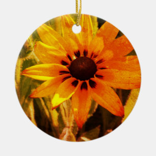 Gelbe Blume Foto Circle Ornament