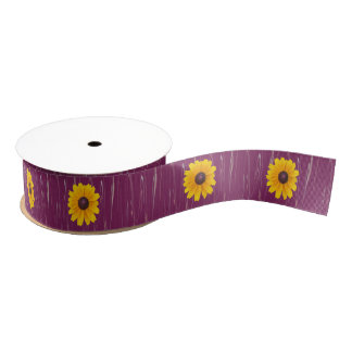 Gelbe Blume Foto Grosgrain Ribbon Ripsband