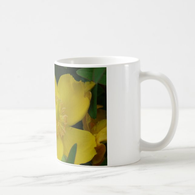 Gelbe Blume Foto Klassische Weiße Tasse (Rechts)