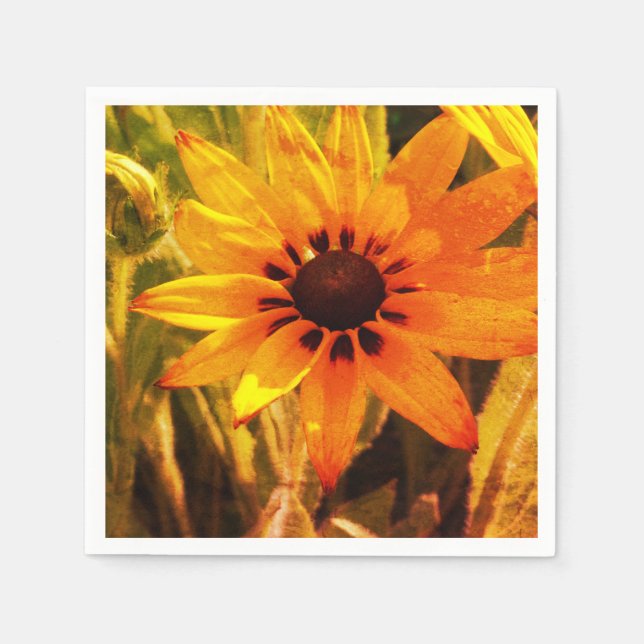 Gelbe Blume Foto Paper Napkins Serviette (Vorderseite)