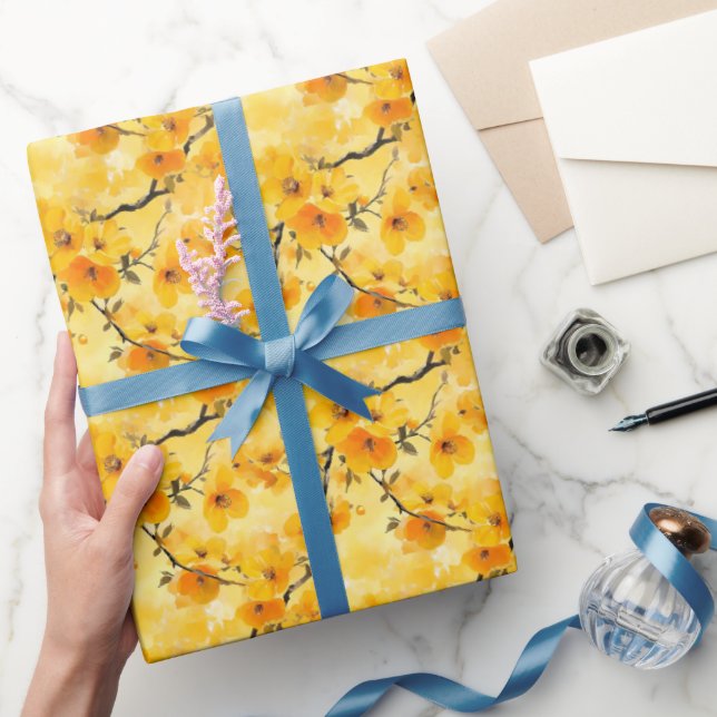 Gelbe Blume Geschenkpapier (Schenken)