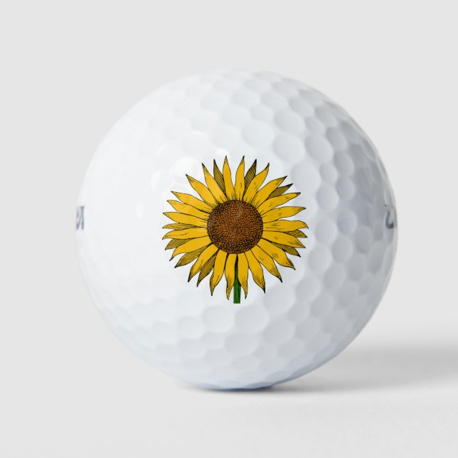 Gelbe Blume Golfball (Vorderseite)