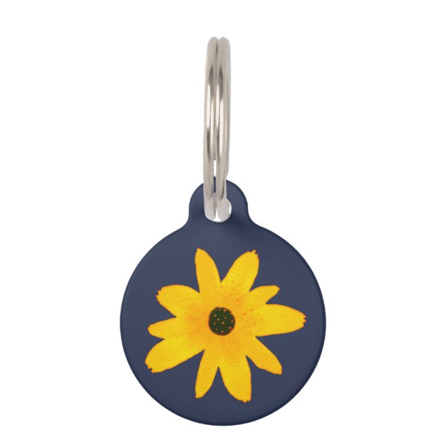 Gelbe Blume Haustiermarke (Vorderseite)