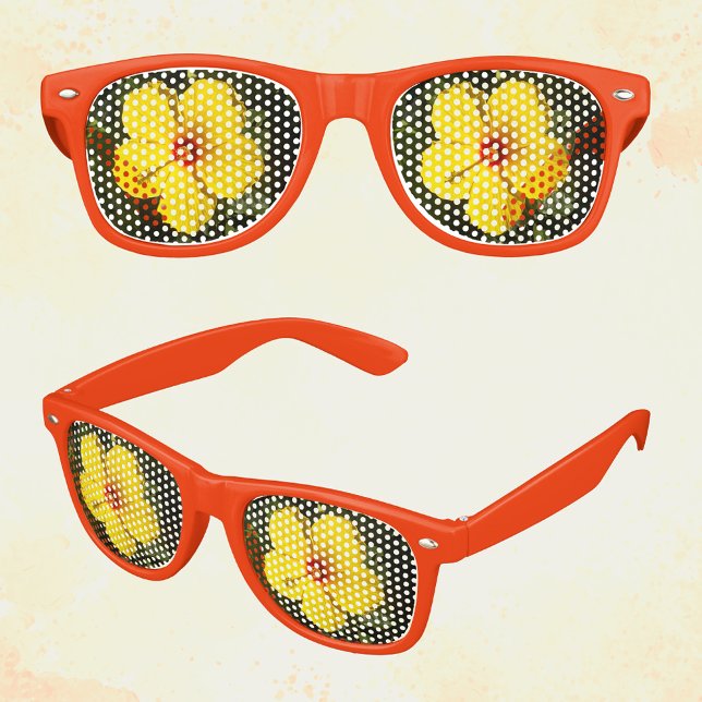 Gelbe Blume Hibiskus Erwachsene Party Partybrille (Yellow Flower Hibiscus Adult Party Shades)