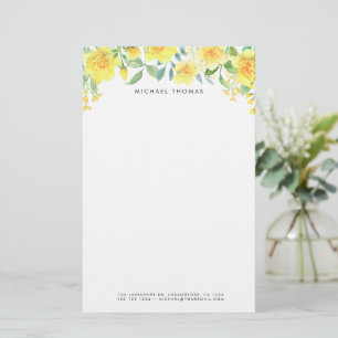 Gelbe Blume im Wasser Personalisiert Briefpapier
