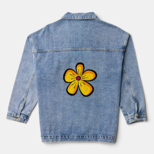 Gelbe Blume Jeansjacke