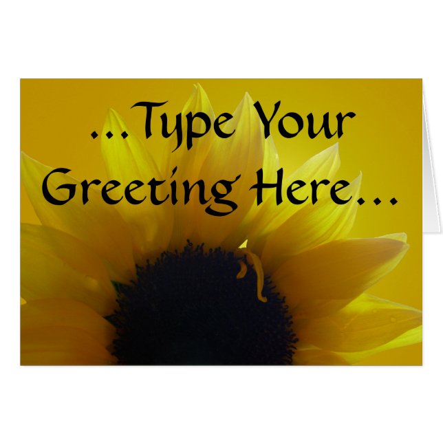 Gelbe Blume-Karte Gelbe Karte Personalisiert (Vorderseite (Horizontal))