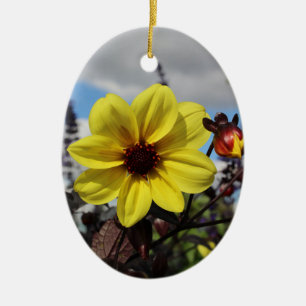 Gelbe Blume Keramikornament