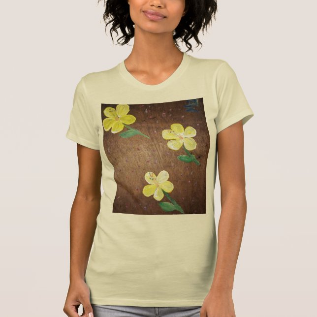 Gelbe Blume Malhemd T-Shirt (Vorderseite)