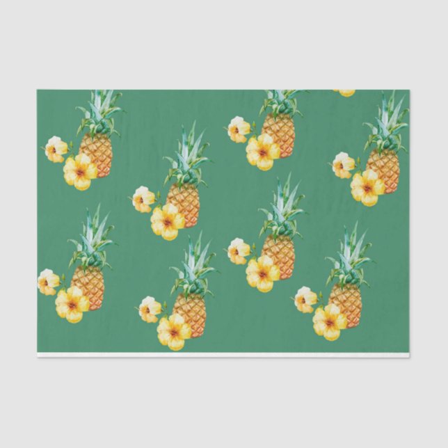 Gelbe Blume mit Ananas Seidenpapier (Vorderseite)