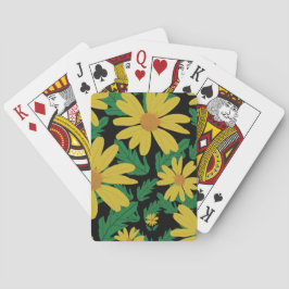 Gelbe Blume mit grünen Blätter, ca. Spielkarten