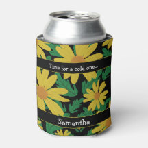 Gelbe Blume mit grünen Blätter