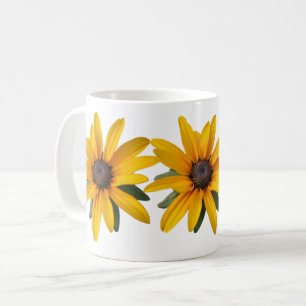 Gelbe Blume Moderne einfache Schwarze Mit Augen Su Kaffeetasse