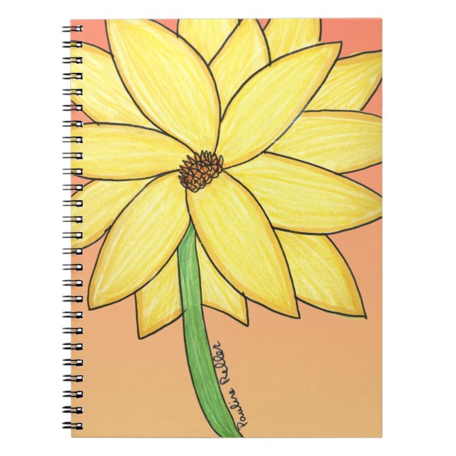 Gelbe Blume Notizblock (Vorderseite)
