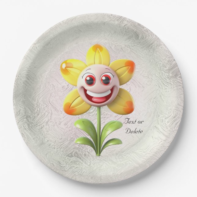 Gelbe Blume Pappteller (Vorderseite)