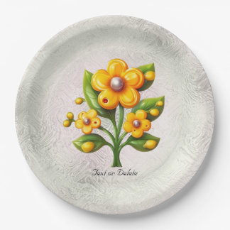 Gelbe Blume Pappteller