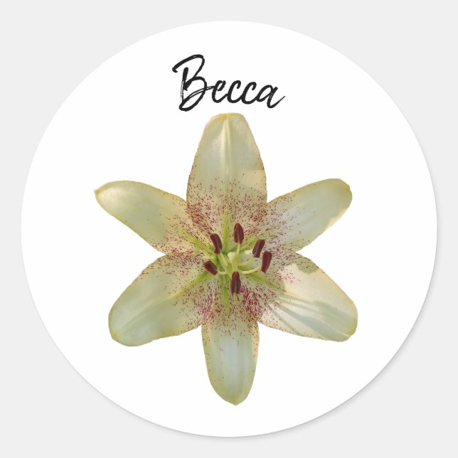 Gelbe Blume Personalisiert Runder Aufkleber (Vorderseite)