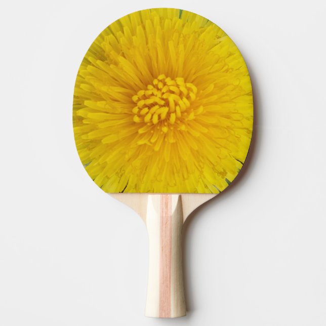 Gelbe Blume Ping Pong Paddle, roter Gummi hinten Tischtennis Schläger (Vorderseite)