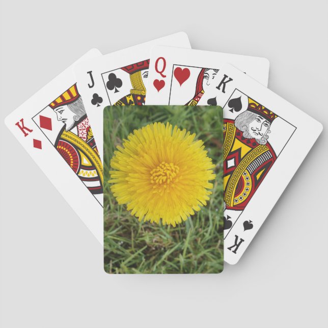 Gelbe Blume Poker Spielkarten (Rückseite)