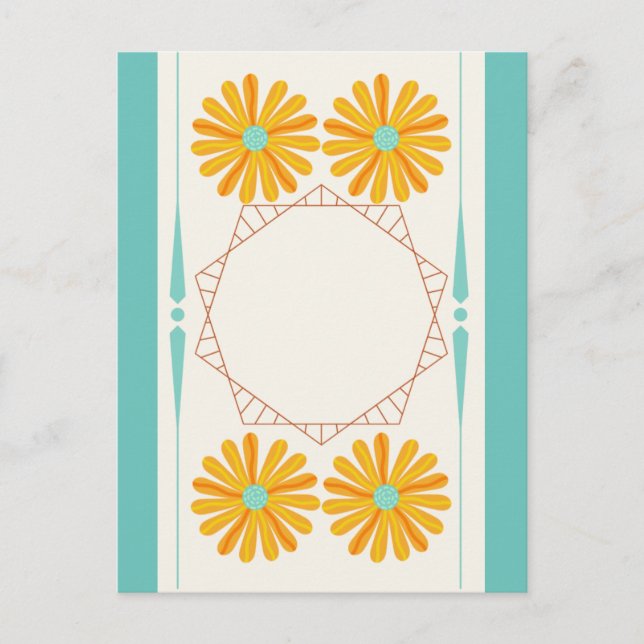 Gelbe Blume Postkarte (Vorderseite)