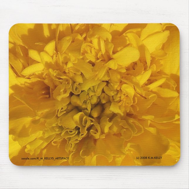Gelbe BLUME POWER. Mousepad (Vorne)