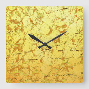 Gelbe Blume Quadratische Wanduhr