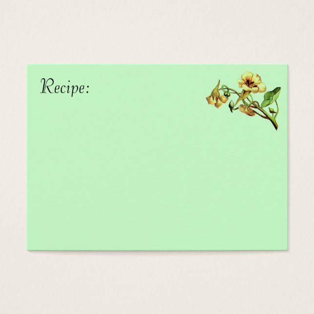Gelbe Blume Rezeptkarte (Vorderseite)