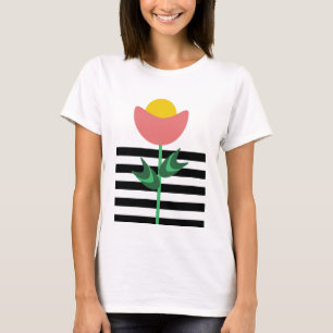 Gelbe Blume Rosa Streifen Floral Garten Tank Top